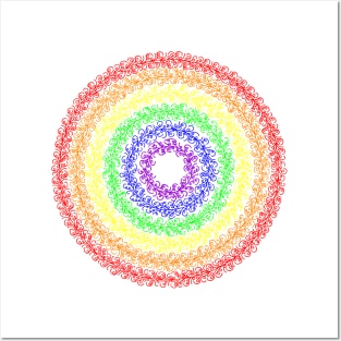 Rainbow Doodle Mandala Posters and Art